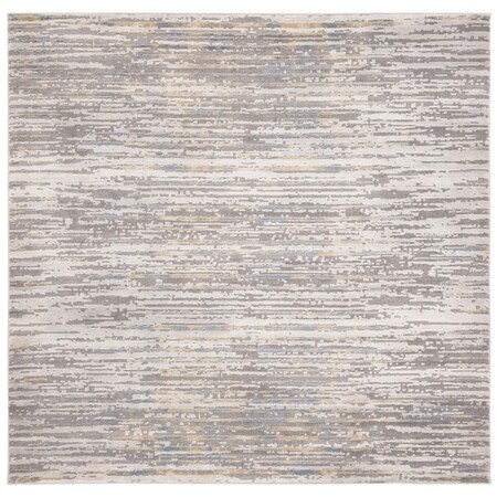 Safavieh 6 ft. 7 in. x 6 ft. 7 in. Meadow 100 Contemporary Style Square Rug - Grey & Gold MDW179D-7SQ